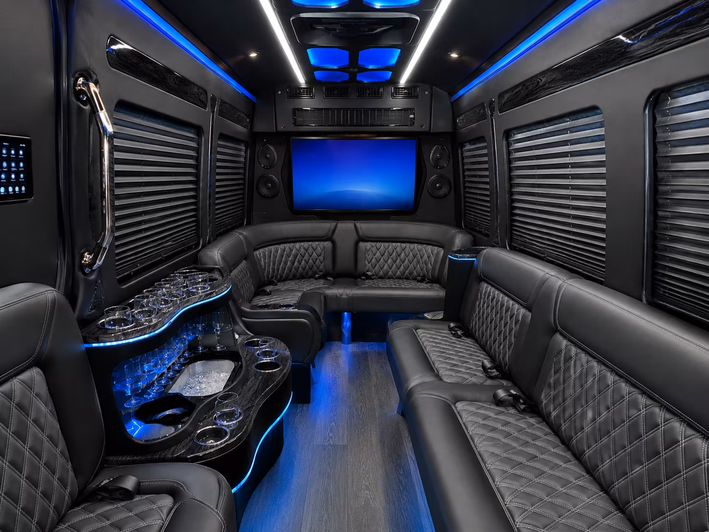 choose the bus color and amenities that fit your wedding vision