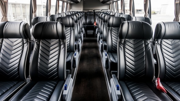 56 passenger charter bus inside coconut creek