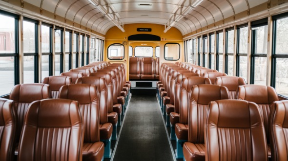 school bus rental interior